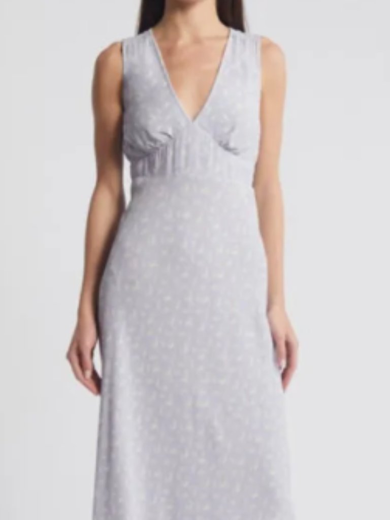 Nwt Treasure & Bond Floral Maxi Dress In Purple- Ivory Little Paris At Nordstrom